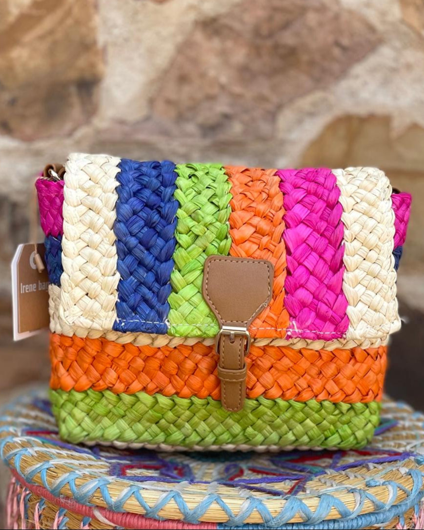 BOLSO EN RAFIA MULTICOLOR