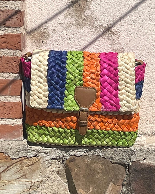 BOLSO EN RAFIA MULTICOLOR