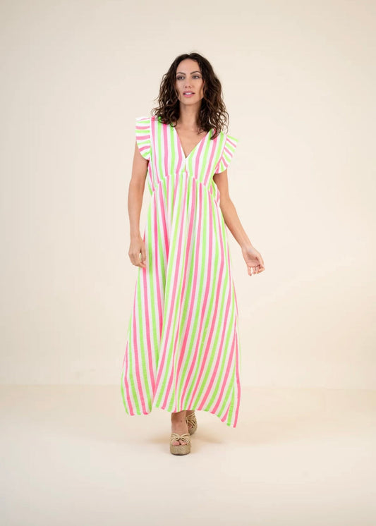 VESTIDO RAYAS FLUOR